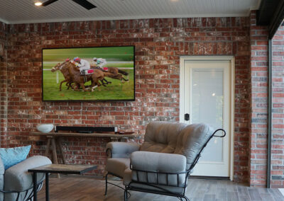 East Tulsa County 2023 Home Remodel Big Outdoor Media Display Sports fans, movie goers and gamers alike will love this setup. As needed, insects are held at bay with a system of motorized screens