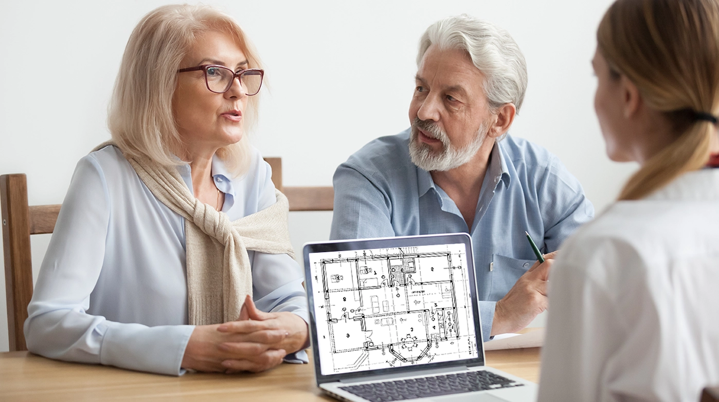 Discussing home renovation plans together.