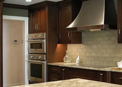 glass subway tile backsplash
