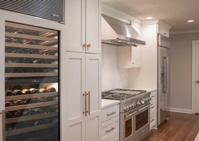 kitchen with wine chiller