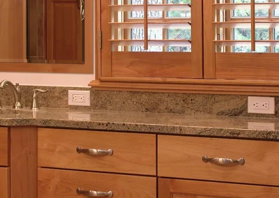 alder vanity and shutters
