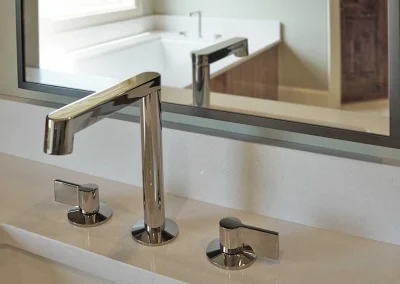 polished nickel bathroom faucet