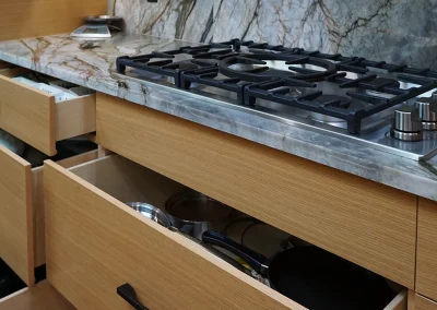 kitchen storage in oak