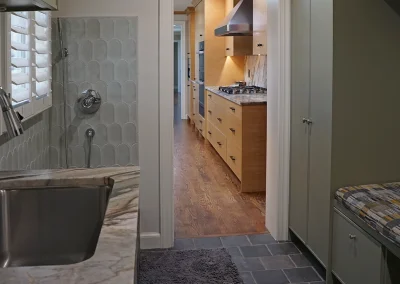 mud room with pet station