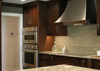 custom polished steel range hood