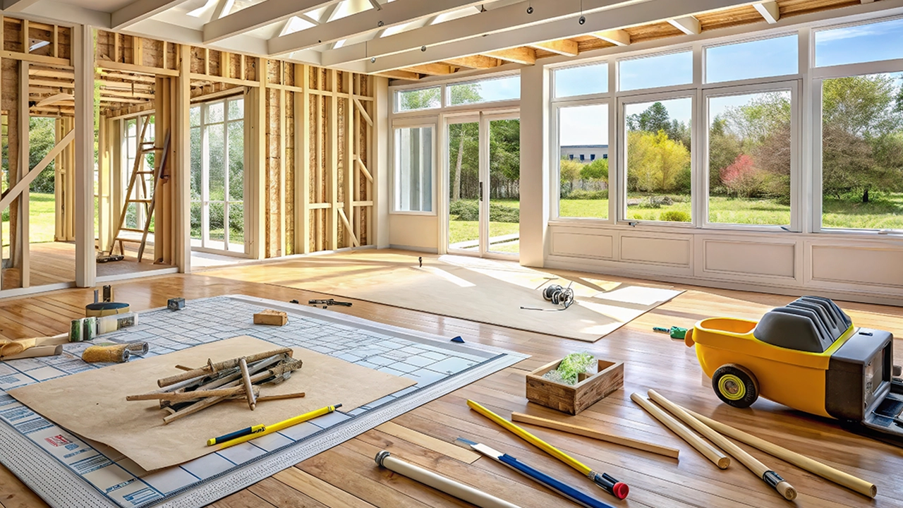 construction-site Open architecture remodeled living area