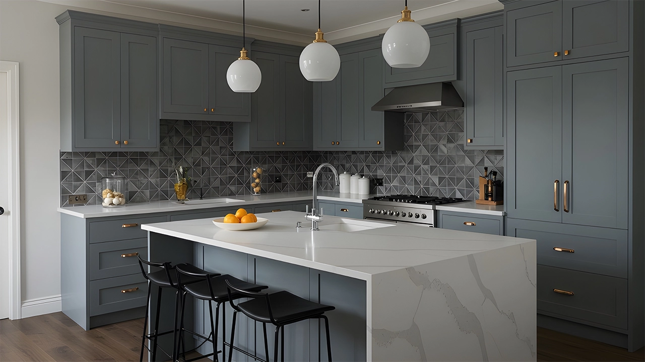The Perfect Pairing: How Countertops & Backsplashes Reflect Your Lifestyle 1 waterfall kitchen counter