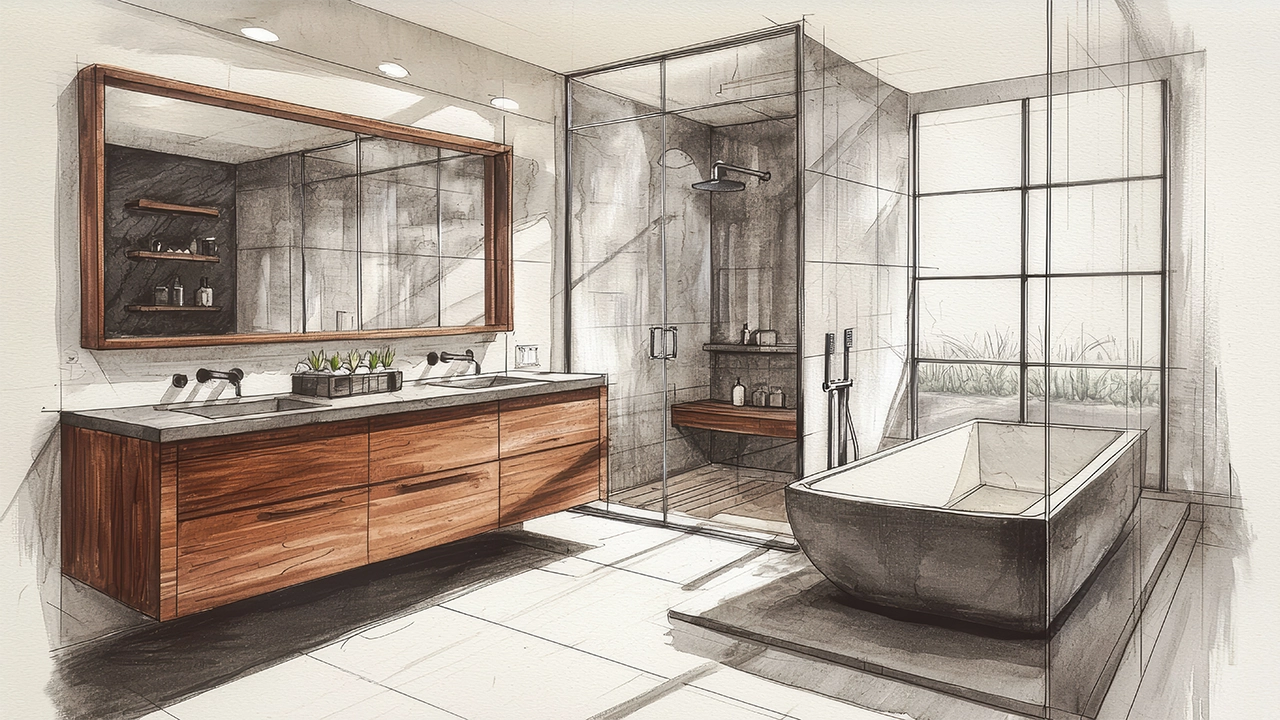 modern bathroom suite in white