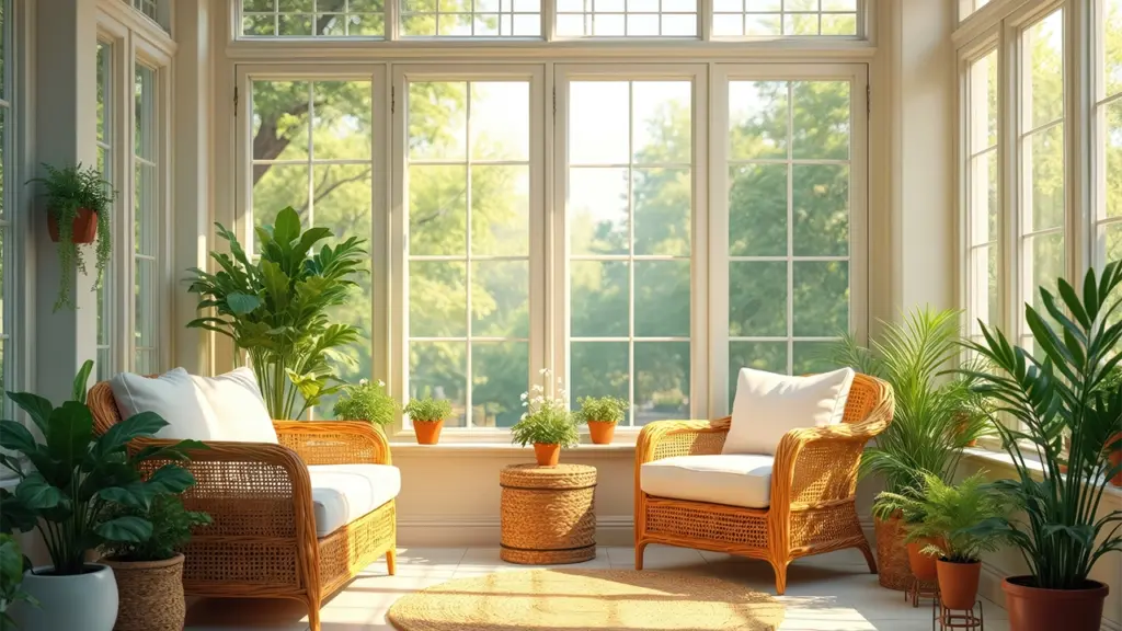 comfotable ambiemt sunroom