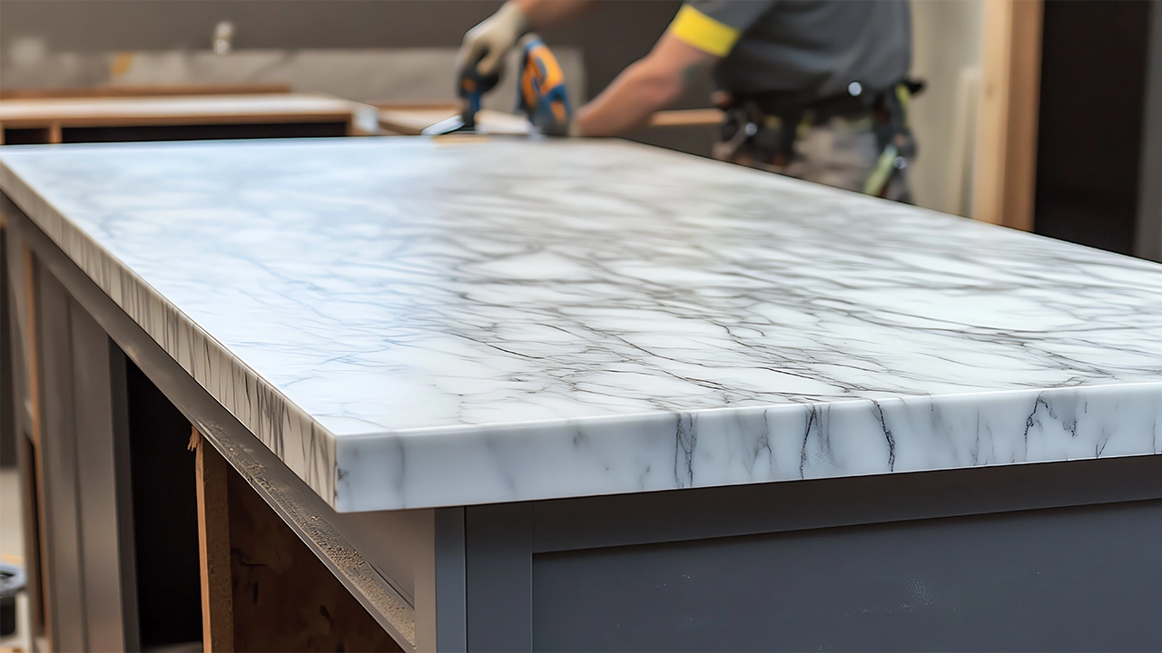 bathroom counter installation 1