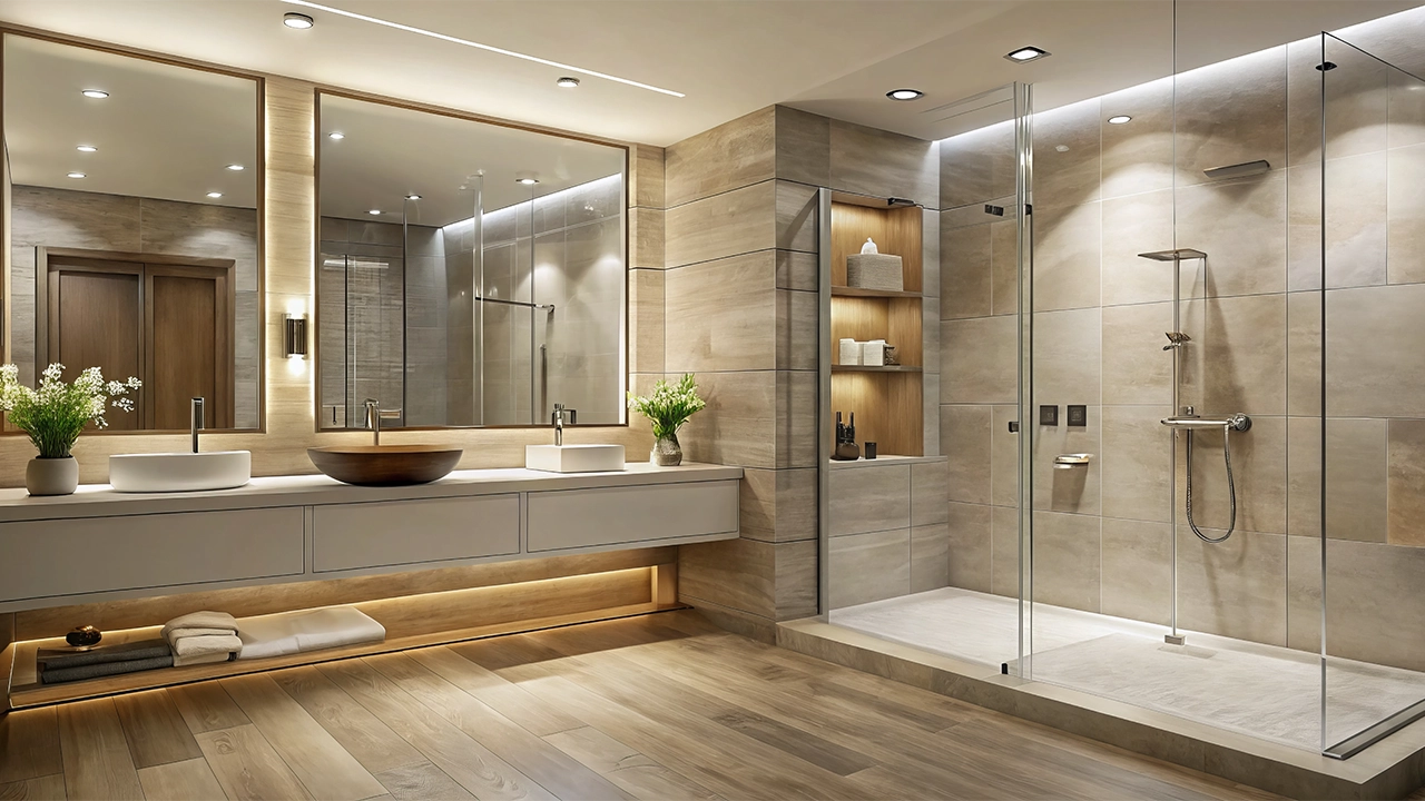 modern main bath suite